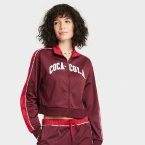 Women's Coca-Cola Graphic Zip-Up Sweatshirt - Red Size M NWT